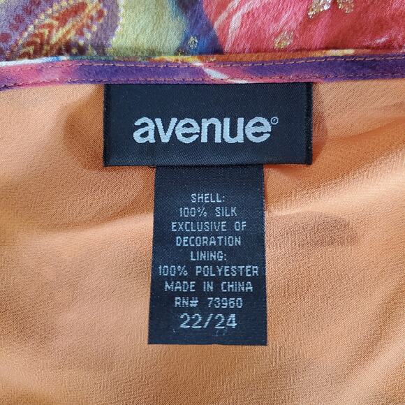 Vtg Avenue 100% Silk Embellished Sequin Tunic Blouse Plus Size 22/24 Boho Artsy - Picture 9 of 12